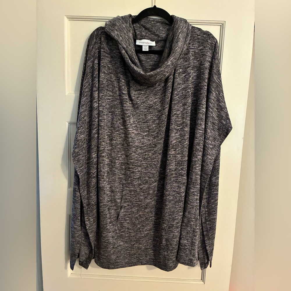 Gray Hooded Poncho